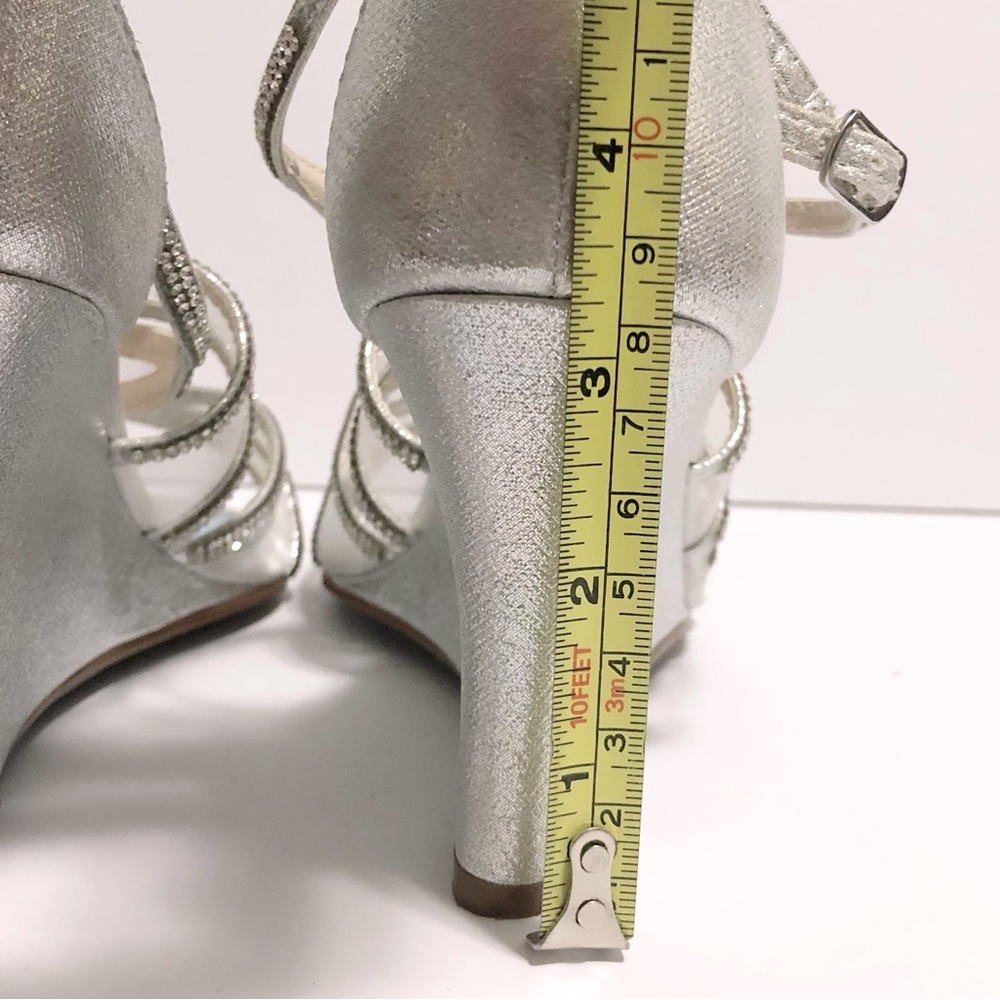 Silver Rhinestone Strappy Wedge Sandal - Women - Picture 13 of 15